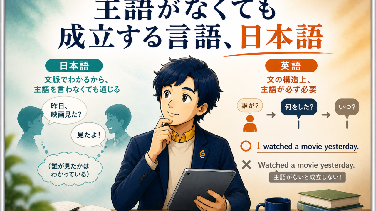 主語がなくても成立する言語、日本語
