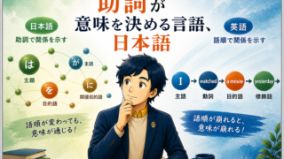 助詞が意味を決める言語、日本語