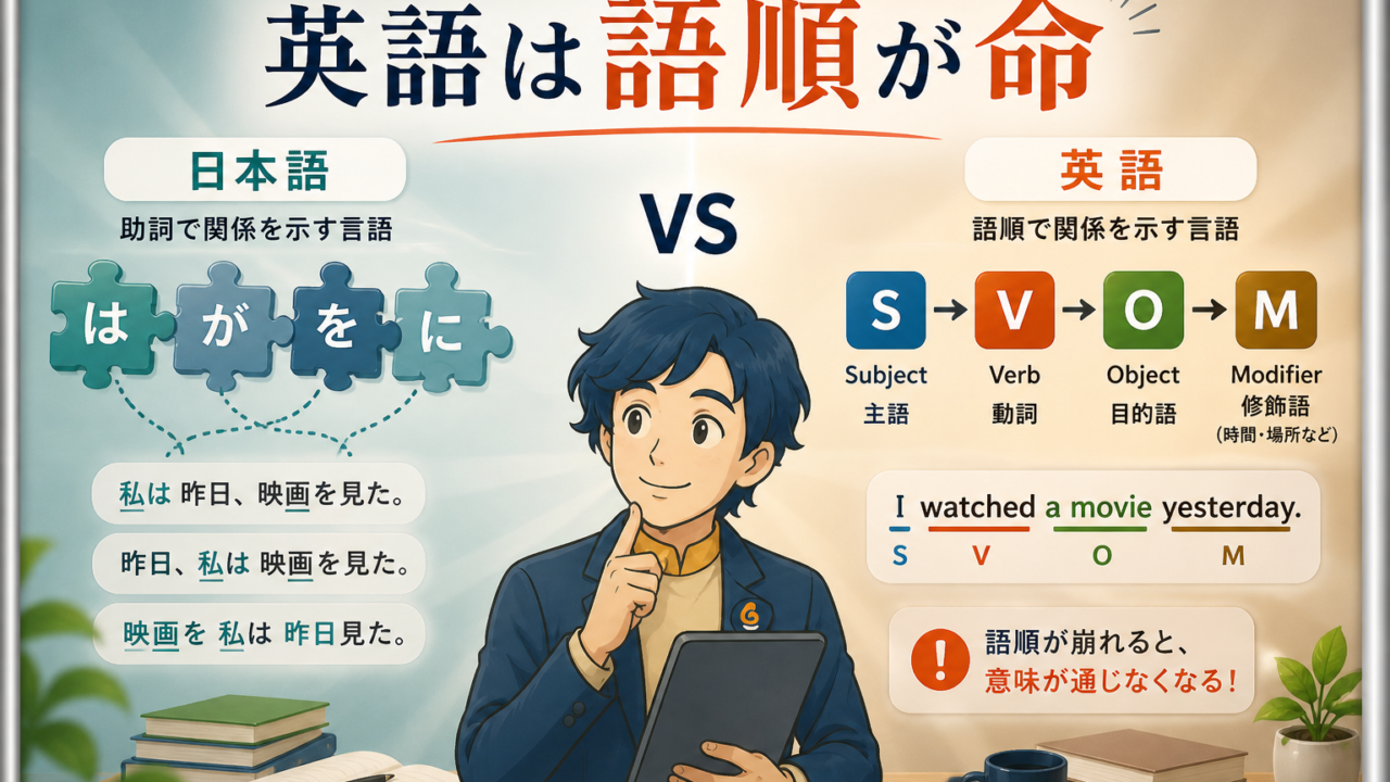 日本語は語順に縛られない言語である