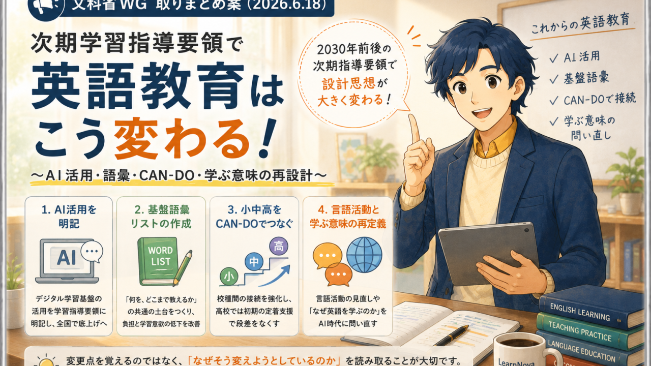 次期学習指導要領(2030)で英語はどう変わるのか ― 外国語WG「取りまとめ案」を現場教師として読む