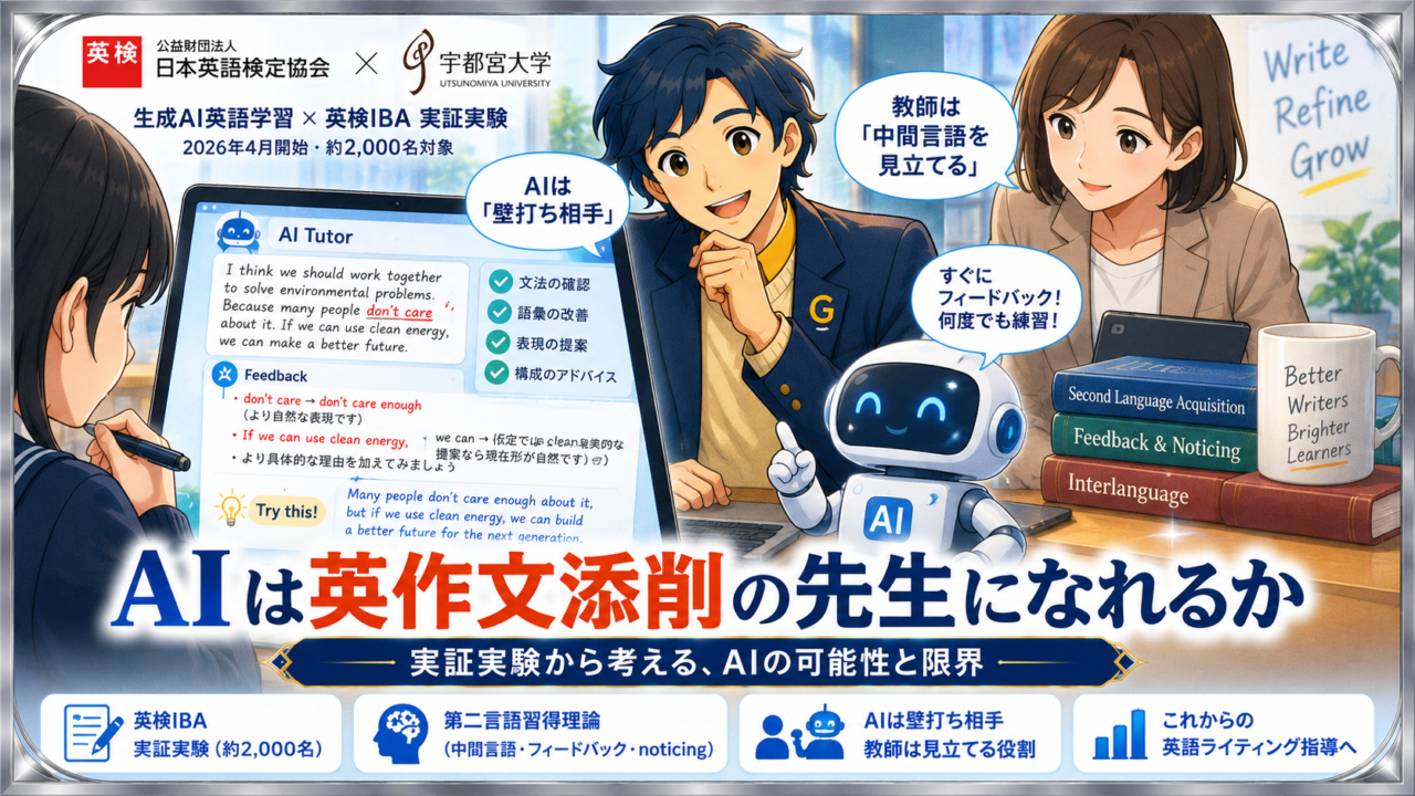 AIは英作文添削の先生になれるか ― 英検×宇都宮大学の実証実験から考える